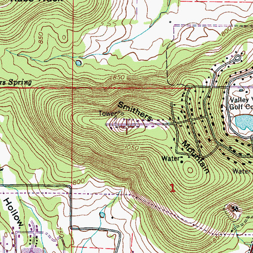 Topographic Map of Smithers Mountain, AL