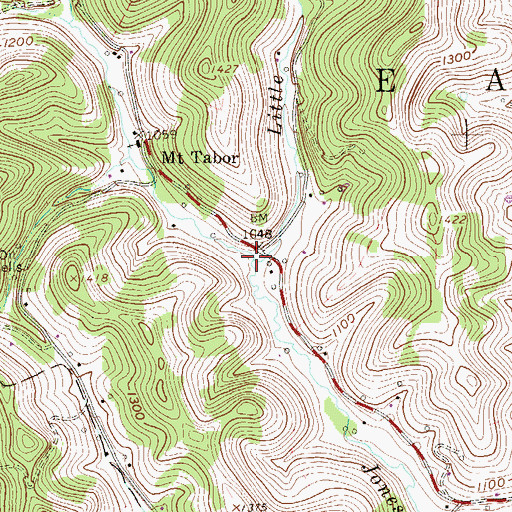 Topographic Map of Little Run, WV
