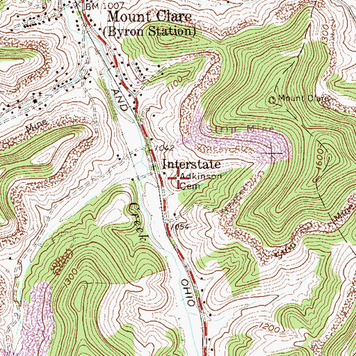 Topographic Map of Adkinson Cemetery, WV