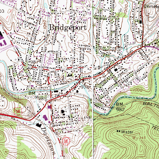 Topographic Map of Ann Run, WV