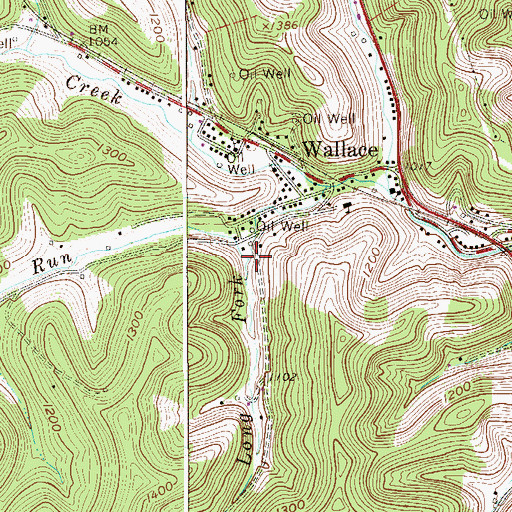Topographic Map of Barnes Run, WV