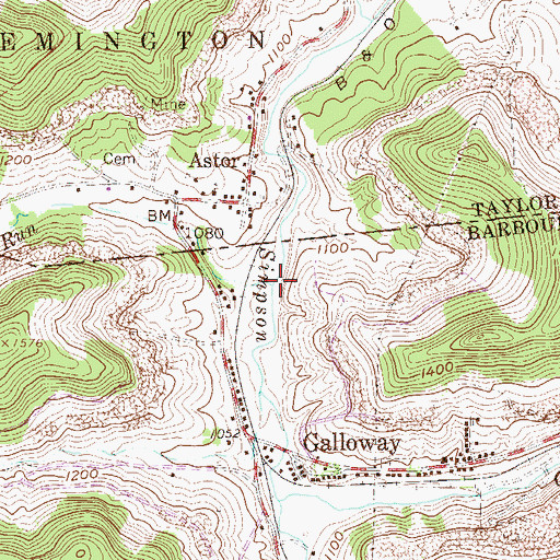 Topographic Map of Bartlett Run, WV