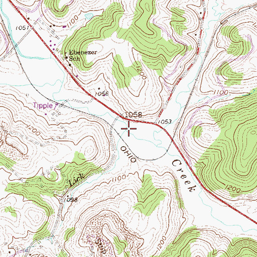 Topographic Map of Beech Lick, WV