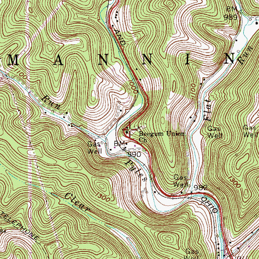 Topographic Map of Beegum Union Church, WV