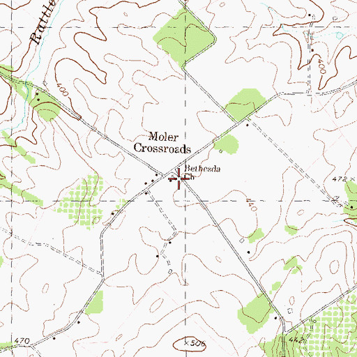 Topographic Map of Bethesda United Methodist Church, WV