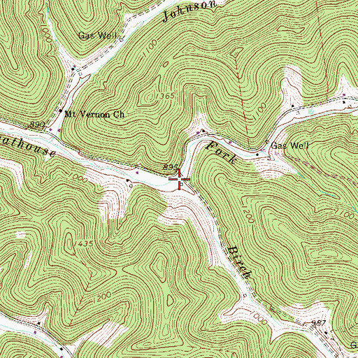 Topographic Map of Birch Run, WV