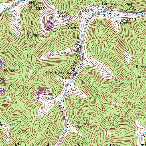 Topographic Map of Blankenship Cemetery, WV