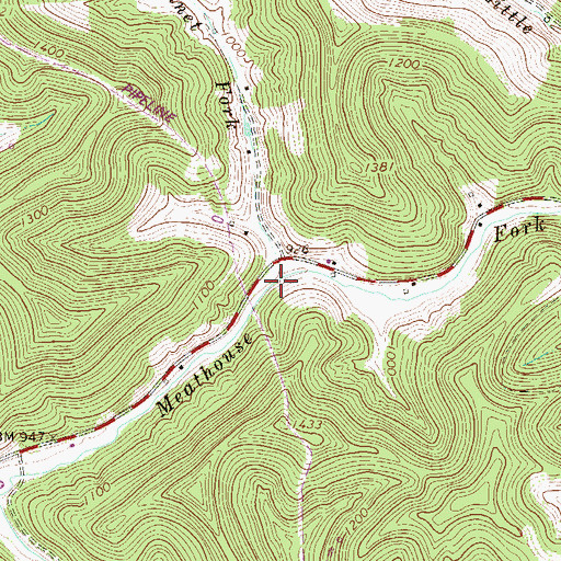 Topographic Map of Bonnet Fork, WV