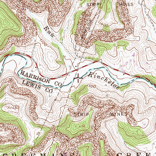 Topographic Map of Browns Run, WV