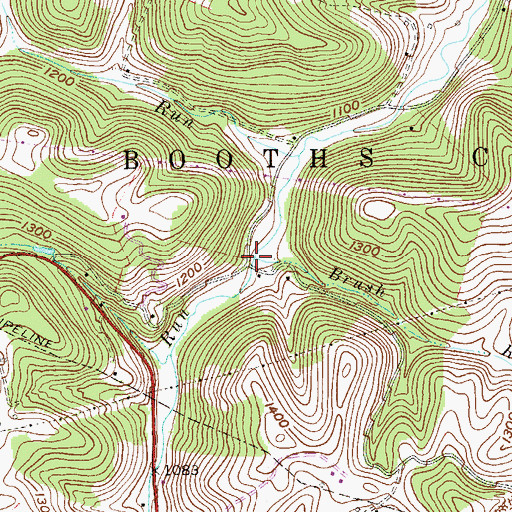 Topographic Map of Brush Run, WV