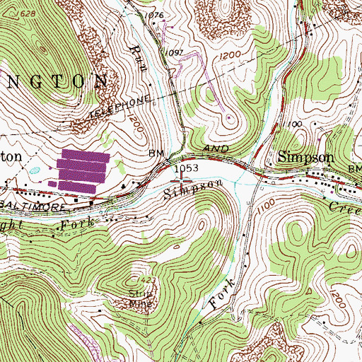 Topographic Map of Buck Run, WV