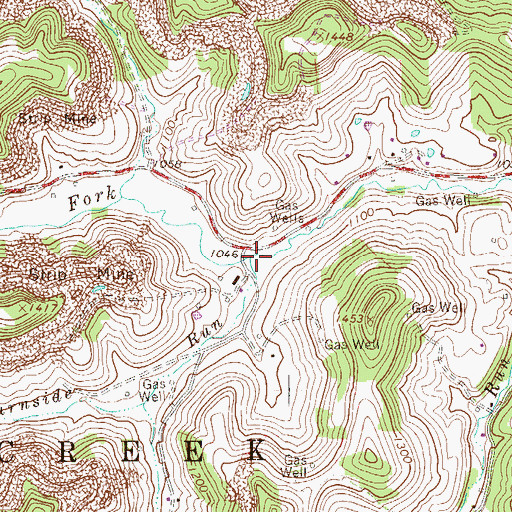Topographic Map of Burnside Run, WV