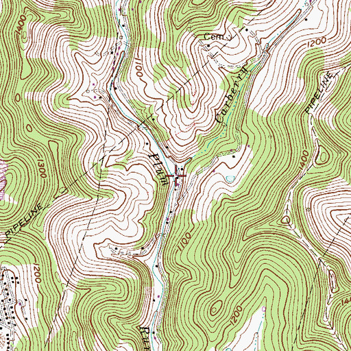 Topographic Map of Carberry Run, WV