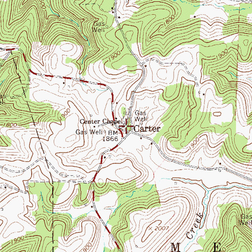 Topographic Map of Center Chapel, WV