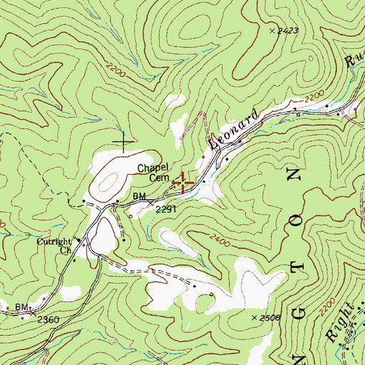 Topographic Map of Chapel Cemetery, WV