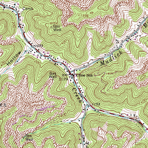 Topographic Map of Cline School (historical), WV