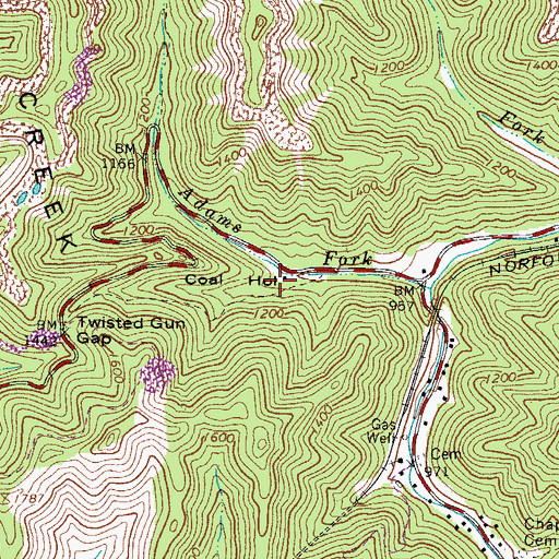 Topographic Map of Coal Hollow, WV