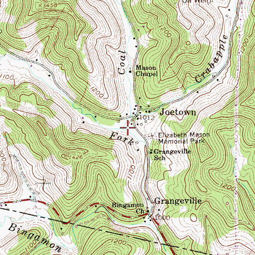 Topographic Map of Coal Lick Run, WV