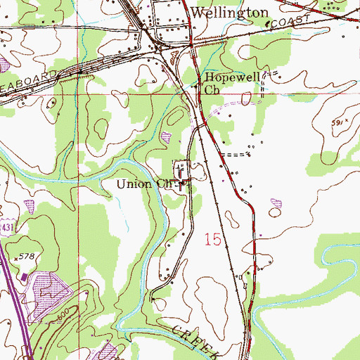Topographic Map of Union Methodist Church, AL