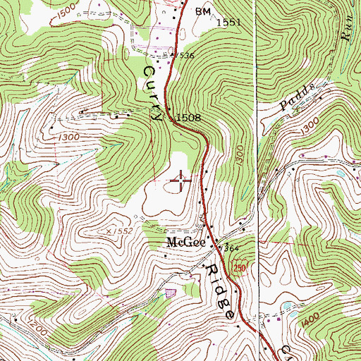 Topographic Map of Curry Ridge, WV