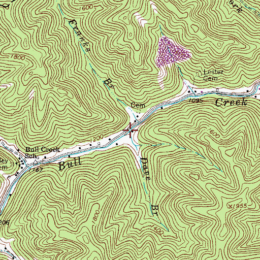 Topographic Map of Dave Branch, WV