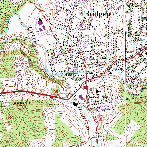 Topographic Map of Davisson Run, WV