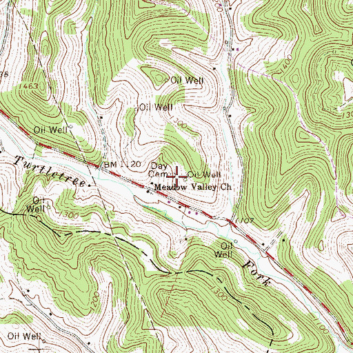 Topographic Map of Day Cemetery, WV