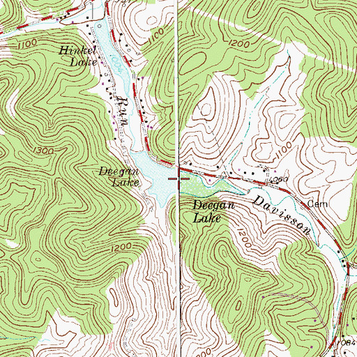 Topographic Map of Deegan Lake, WV