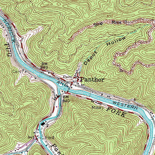 Topographic Map of Depot Hollow, WV