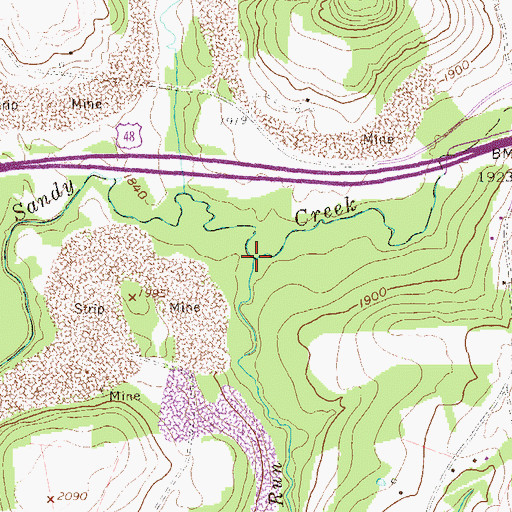 Topographic Map of Elk Run, WV