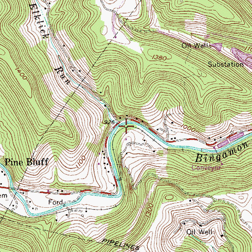 Topographic Map of Elklick Run, WV