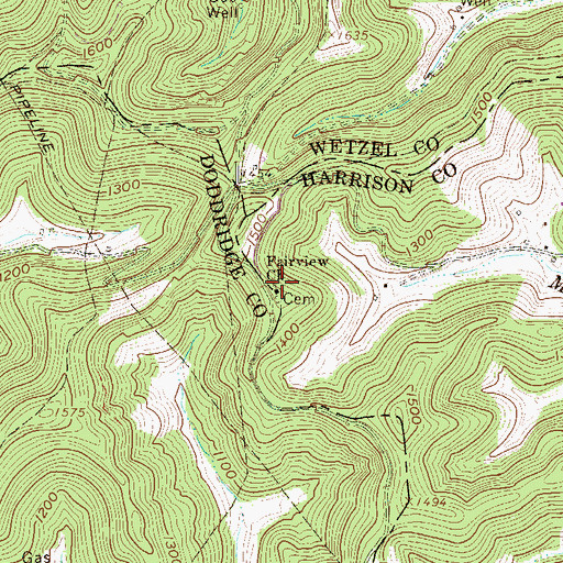Topographic Map of Fairview Baptist Church, WV