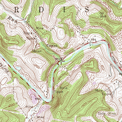 Topographic Map of Flag Run, WV