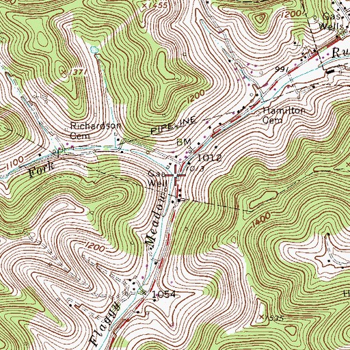 Topographic Map of Fleming Fork, WV