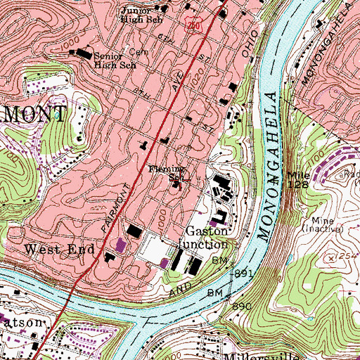 Topographic Map of Fleming School (historical), WV