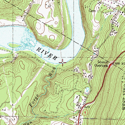 Topographic Map of Forge Run, WV