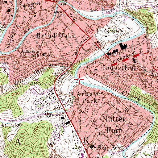 Topographic Map of Fowlkes Run, WV