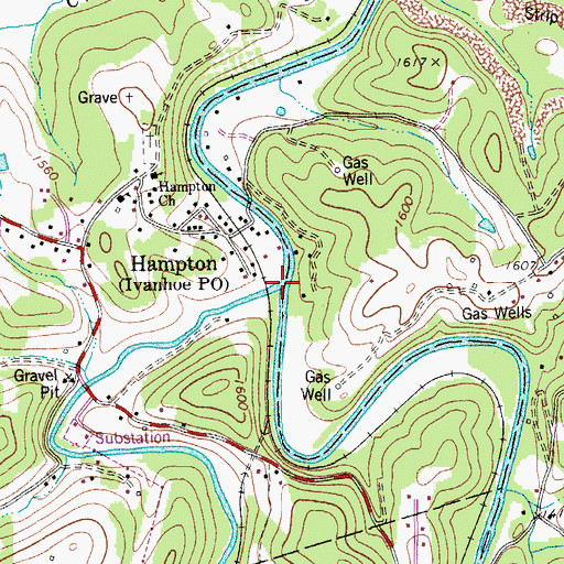 Topographic Map of French Creek, WV