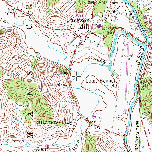Topographic Map of Geelick Run, WV