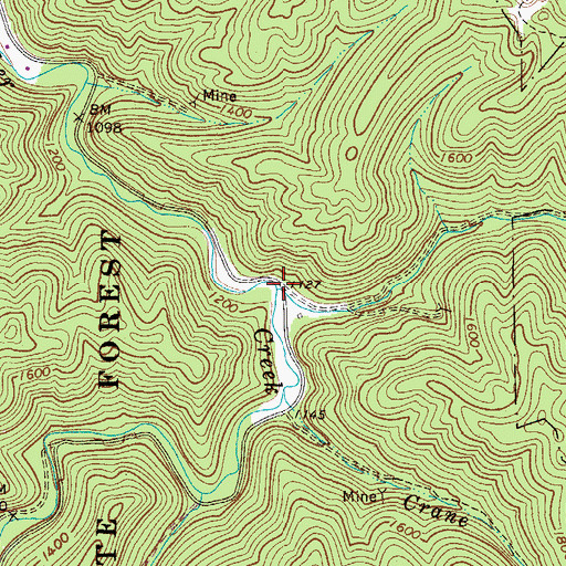 Topographic Map of George Branch, WV