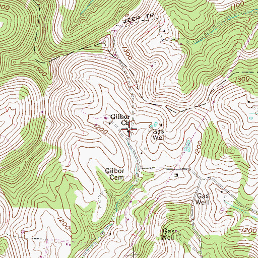 Topographic Map of Gilboa Church, WV