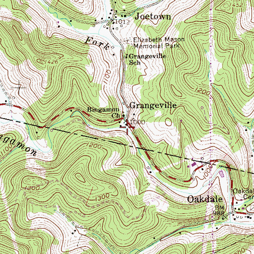 Topographic Map of Glade Fork, WV