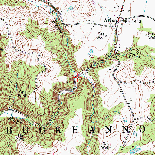 Topographic Map of Glady Fork, WV