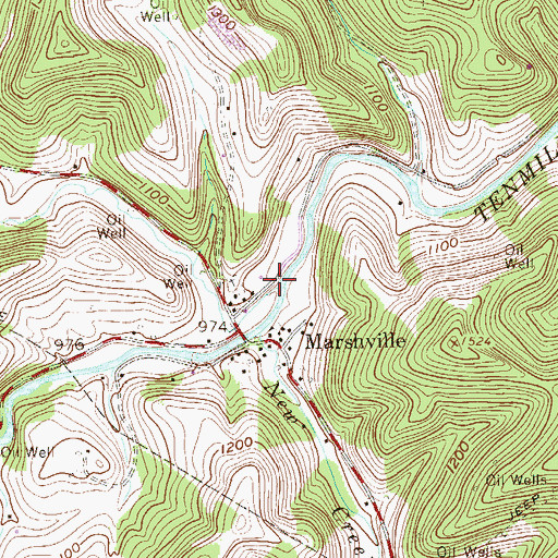 Topographic Map of Grass Run, WV