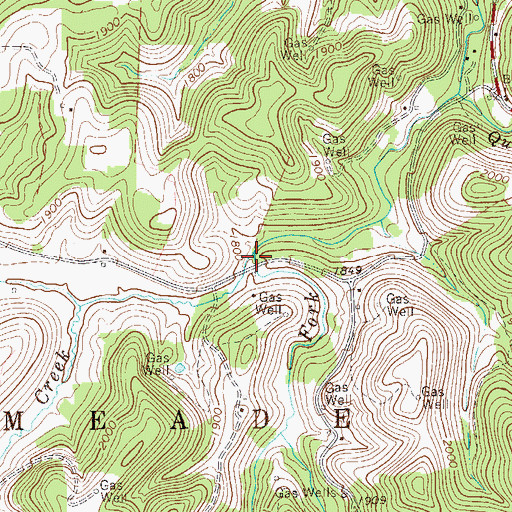 Topographic Map of Grassy Creek, WV