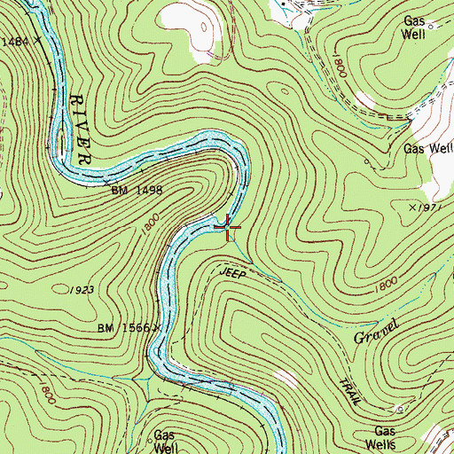 Topographic Map of Gravel Run, WV