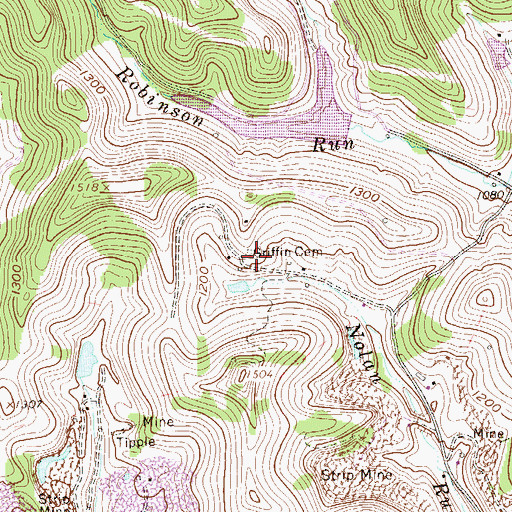 Topographic Map of Griffin Cemetery, WV