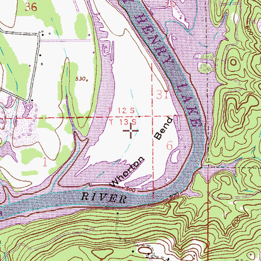 Topographic Map of Whorton Bend, AL