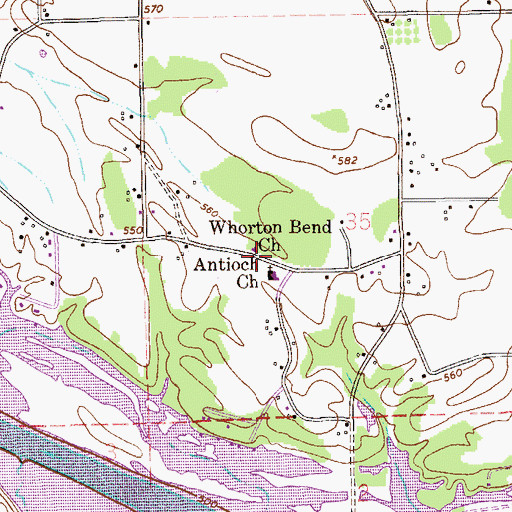 Topographic Map of Whorton Bend Methodist Church, AL