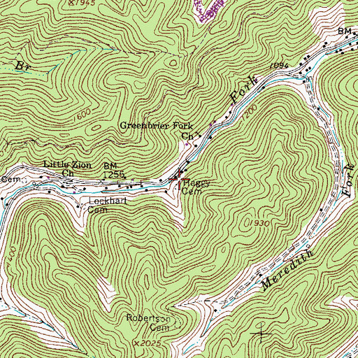 Topographic Map of Haggy Cemetery, WV